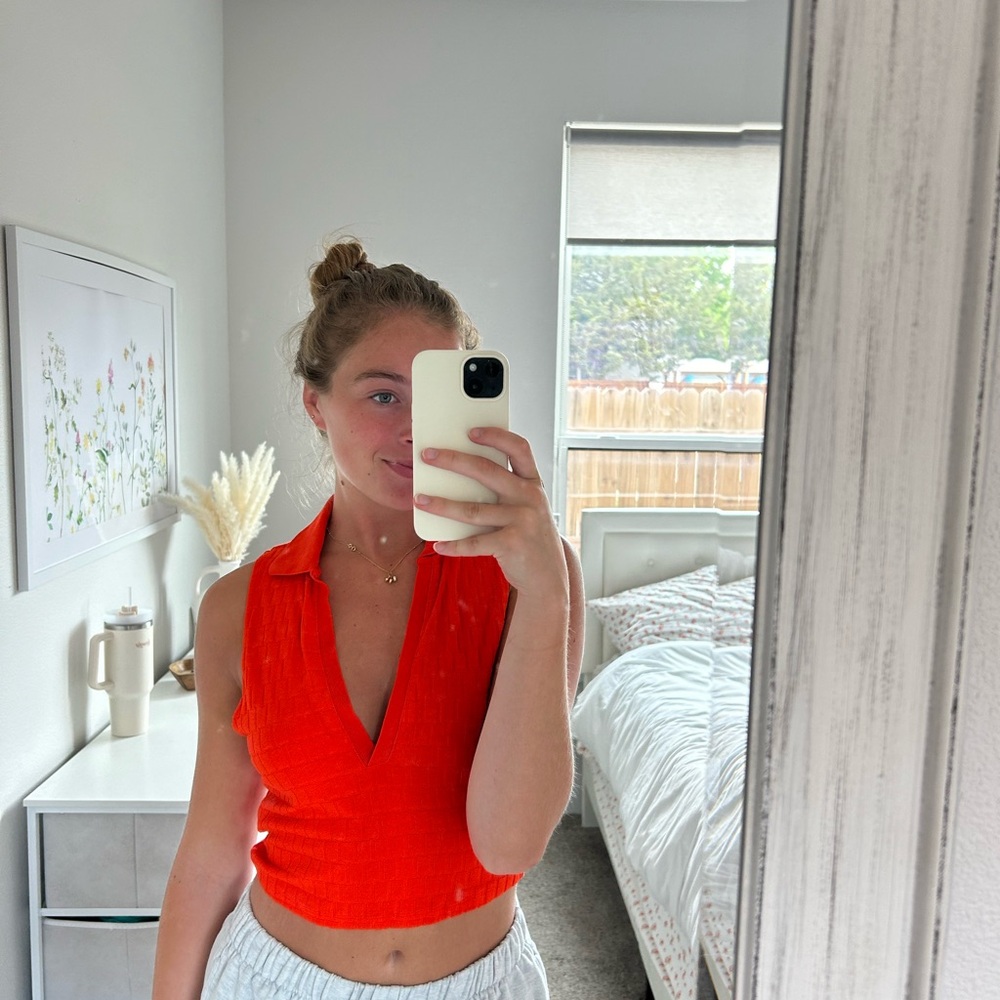 Zara red top